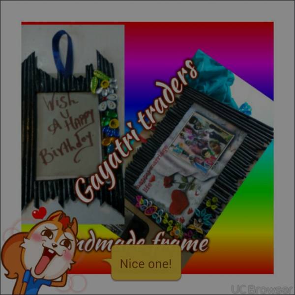 photo frame handmade out of waste