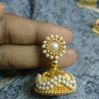 Gold color silk thread earrings for wedding colection
