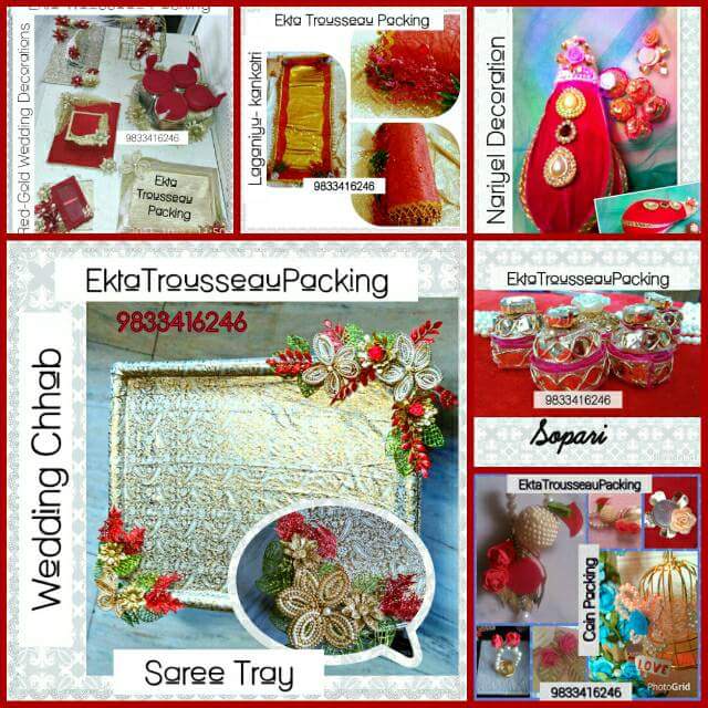 Ekta trousseau packing – Wedding decoration gold-red theme