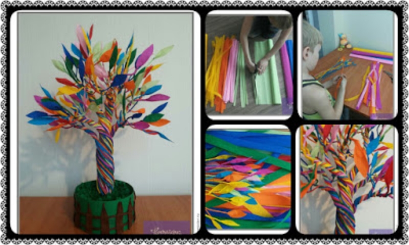 DIY: Crape Paper Miracle tree – kids craft activitie