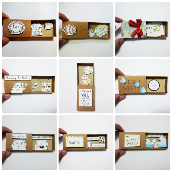 Matchbox Greeting Cards With Hidden Message