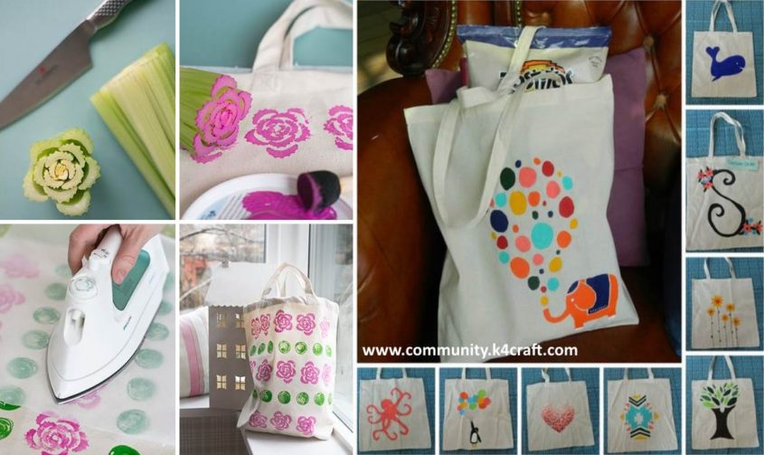 Craft Ideas: Block Painting on Tote Bag