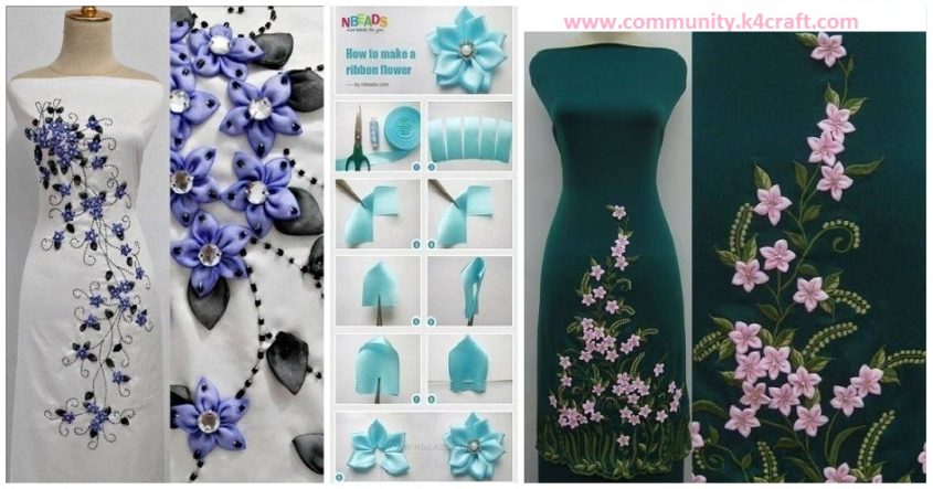 How to Make Satin Ribbon Flowers with Dress Designs