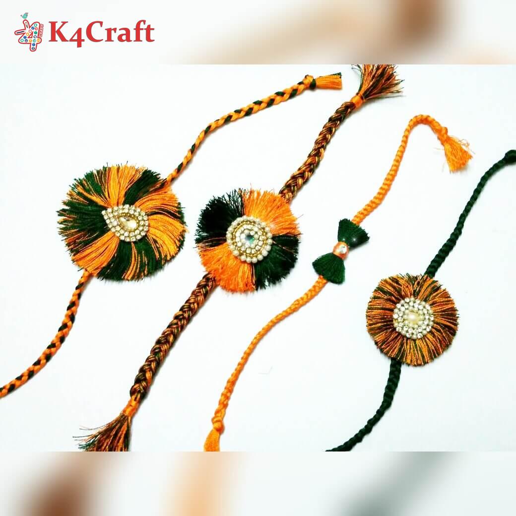Handmade Thread Work Rakhi by Kala Raksha 14 main image 1