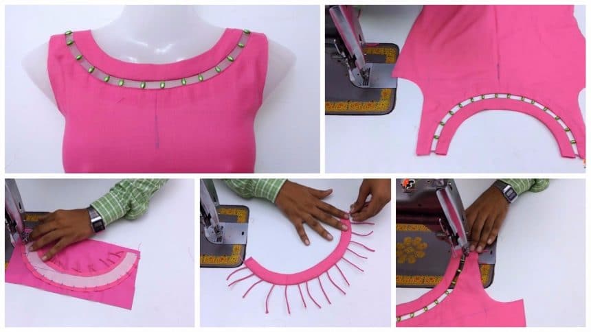 DIY: Front Boat Neck with Bead Design Cutting and Stitching - Community