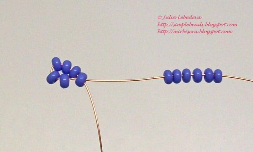 Мастер-класс № 650 Букетик незабудок из бисера (рис.1) Размер: высота стебля 18-