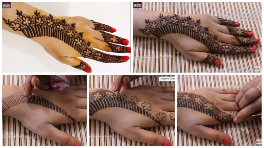 Unique floral mehndi designs for hands Step By Step Tutorial