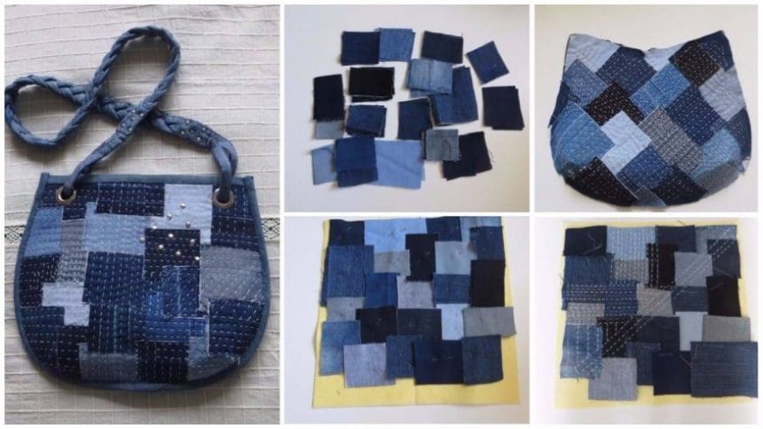 How to sew a denim handbag in the style of “borough”