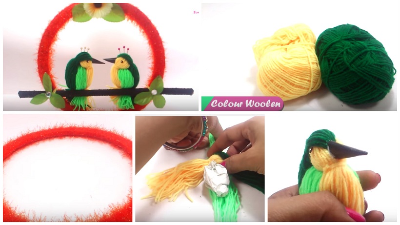 How to Make Woolen Birds Wall Hanging For Home Decoration
