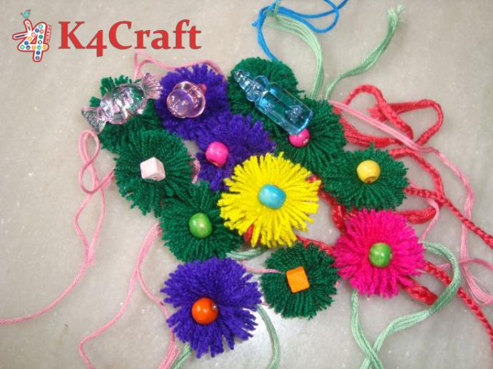 Woolen and beads Rakhi for contest