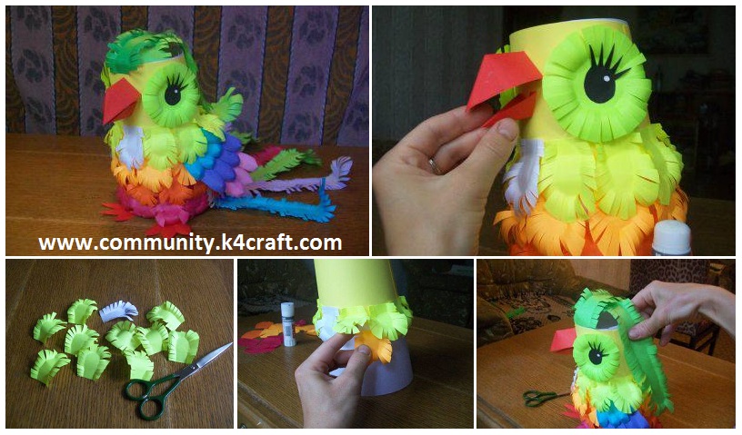 How to Make a Colorful Paper Parrot