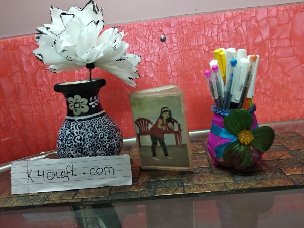 Three in One : Pen stand with photo frame and flower vase