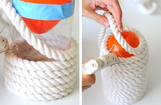 DIY: Beautiful Color-Blocked Rope Lampshade Tutorial