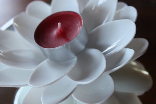 Plastic Spoon: Candle Holder Creative Plastic Spoon Craft Ideas