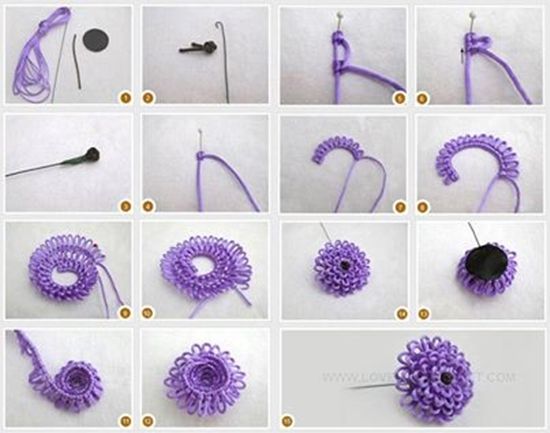  DIY Pretty Flower Hairpin Craft Idea step by step tutorial Creative DIY Crochet Patterns For Beginners
