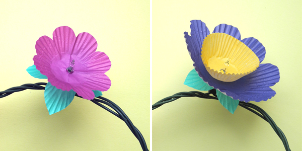 cupcake-flower-light-Diwali decoration Ideas: Cupcak Flower Lighting