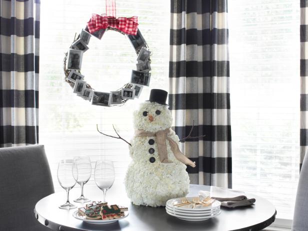 Carnation Snowman Centerpiece Easy and Affordable Christmas Decorations Ideas