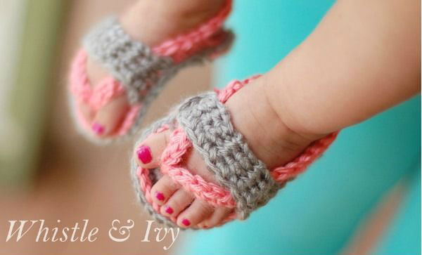 Crocheted Baby Flip flop Sandals Wonderful Crochet Ideas for this Winter
