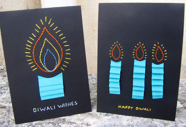 Diwali Card Idea DIY: Decoration Ideas with Candle Holder