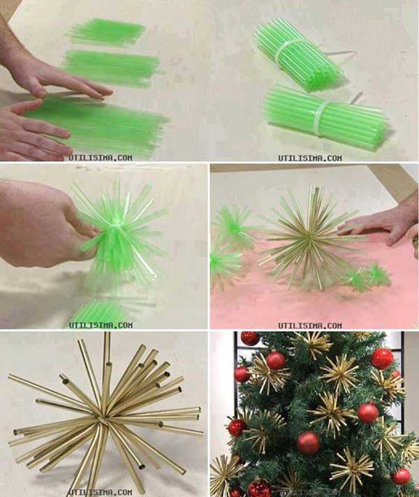 Using Plastic Straws Easy and Affordable Christmas Decorations Ideas