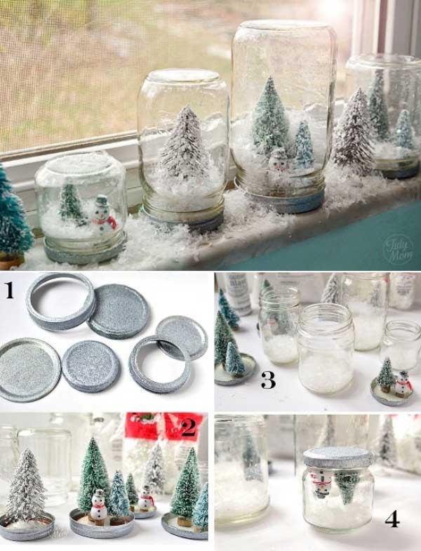 Waterless Snow Globes Easy and Affordable Christmas Decorations Ideas