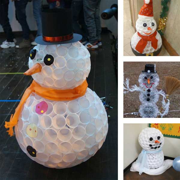 Plastic Cup Snowman Craft Easy and Affordable Christmas Decorations Ideas