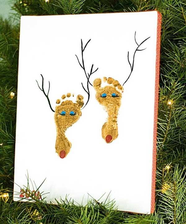 Reindeer feet cute craft for little Easy and Affordable Christmas Decorations Ideas