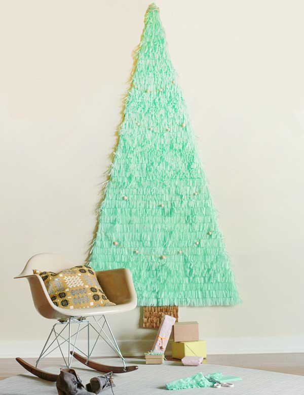 Space-Saving Christmas Tree Easy and Affordable Christmas Decorations Ideas