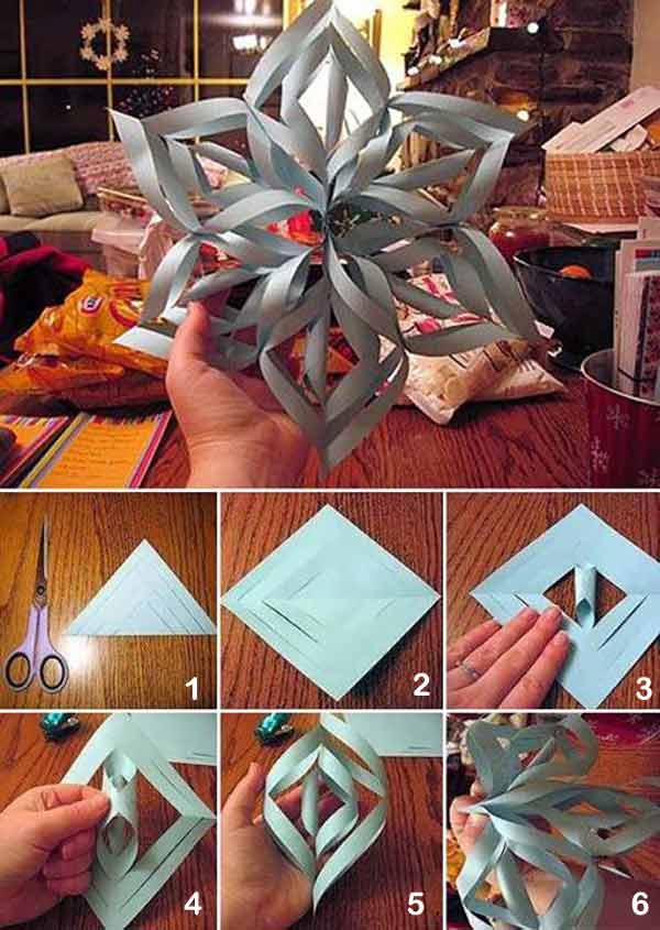 Paper Snowflake Easy and Affordable Christmas Decorations Ideas
