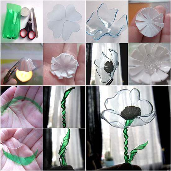 Plastic Bottle Flowers for Decoration How to make things from plastic bottles