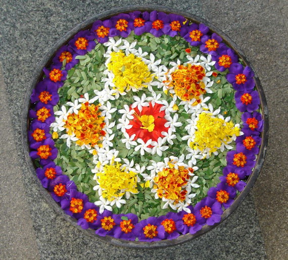 Diwali Flower Rangoli DIY: Decoration Ideas with Candle Holder