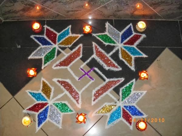 Swastika Rangoli DIY: Decoration Ideas with Candle Holder