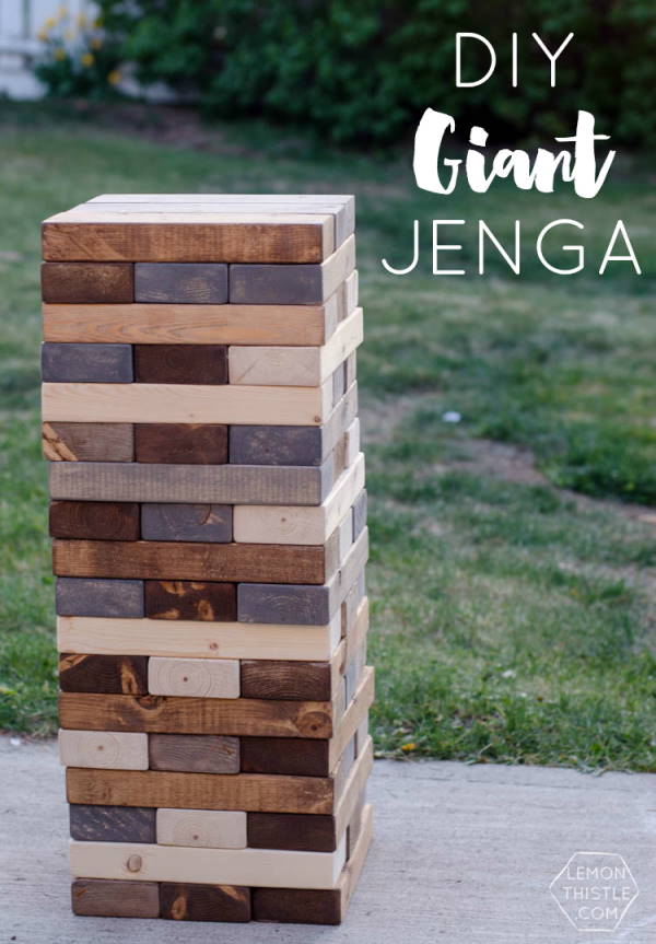 DIY Giant Jenga Indoor and Outdoor Family Reunion Game Ideas For All Ages