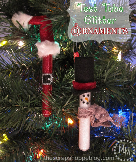 Test Tube Glitter Ornaments Glass Ornaments for Christmas Gift 
