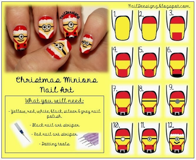 diy-christmas-minion-nail-art Simple and Easy Nail Art Tutorial - Step by step