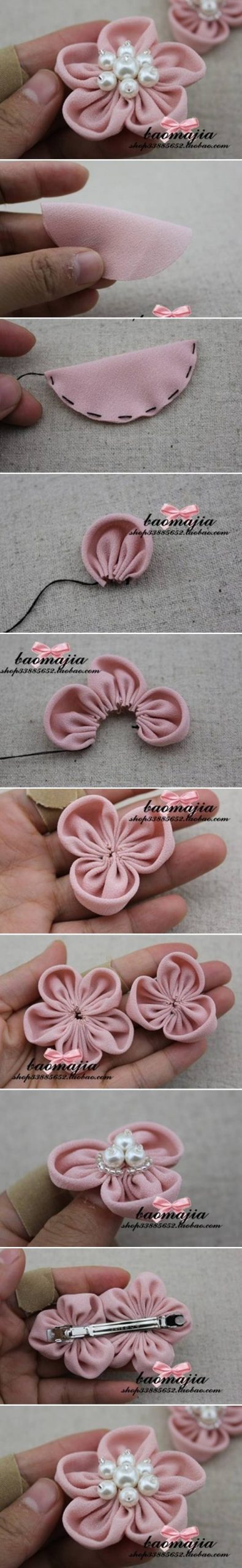 diy-nice-fabric-flower-hair-clip • K4 Craft