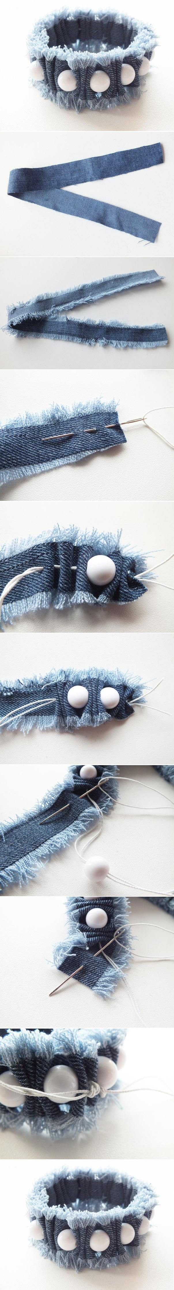 diy-old-jeans-bracelet DIY Clever Projects from OLD DENIM JEANS - Step by step tutorial