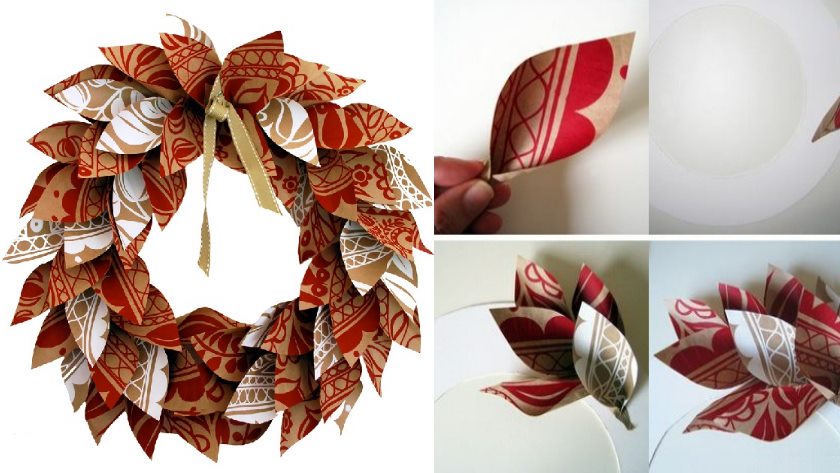 DIY : Paper Christmas Wreath Tutorial - K4 Craft