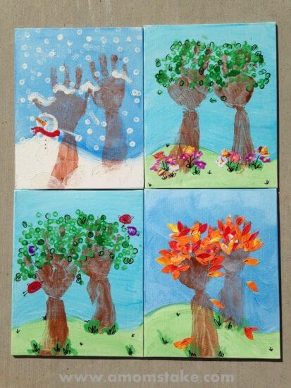 seasons-of-love-handprint-art Holiday Simple Gift Giving Ideas Kids Can Make