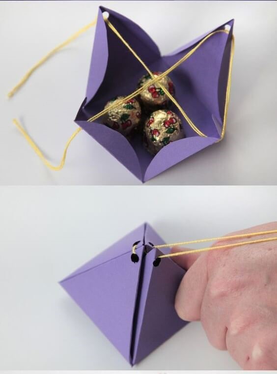 gif Triangular Christmas Gift Box Tutorial