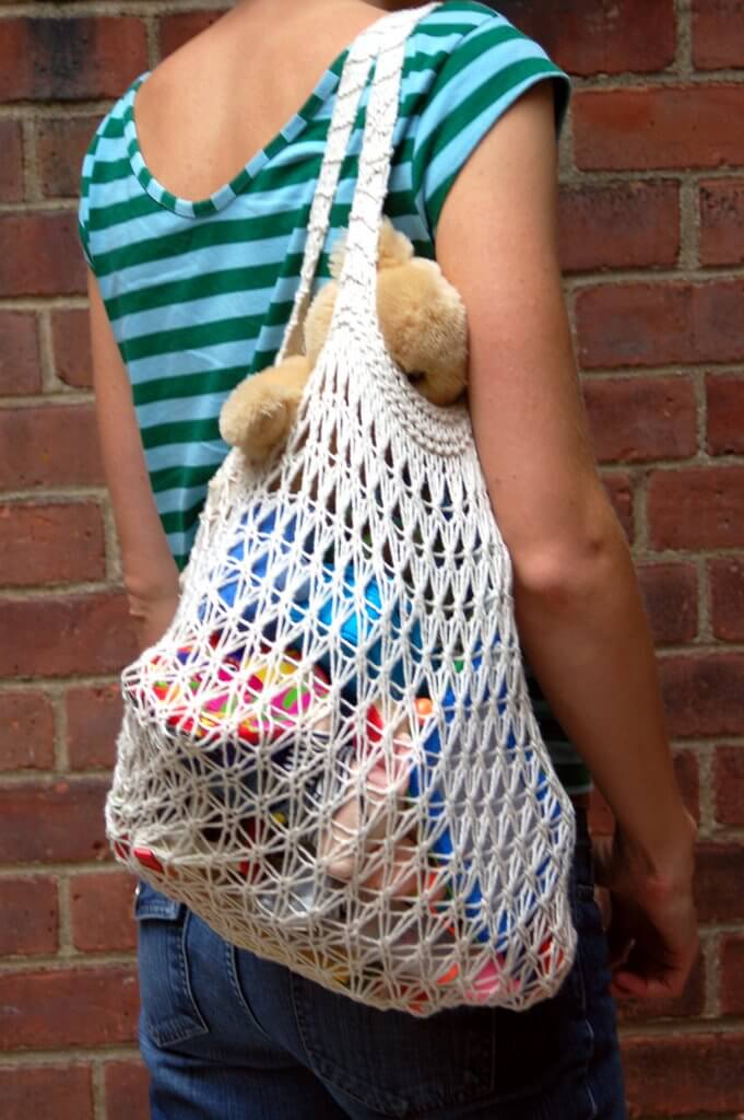 crochet string bag DIY : Learn To Make Simple Drawstring Purse