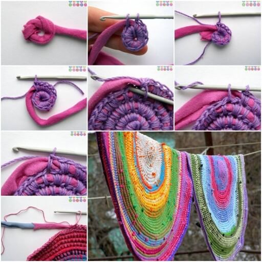 How-to-make-Old-T-shirt-Crochet-Rug-step-by-step-DIY-tutorial-instructions-thumb DIY Crochet ideas for Beginners - Step by step