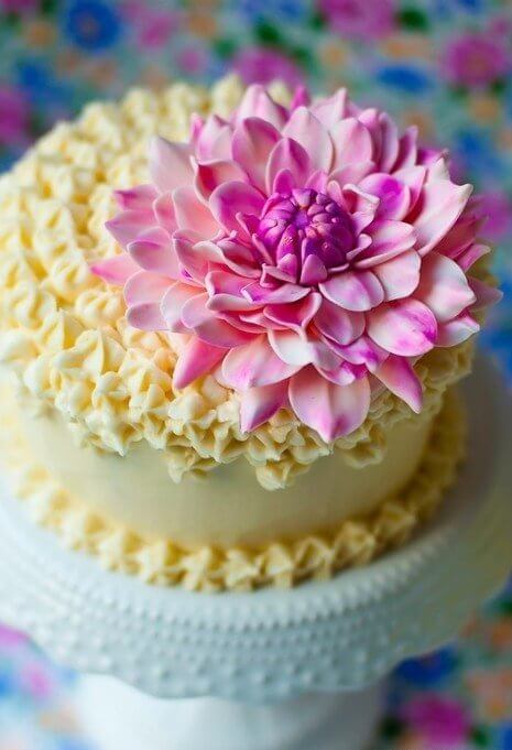 chrysanthemums-to-decorate-the-birthday-cake-c  Daisy and chrysanthemum to decorate birthday cake