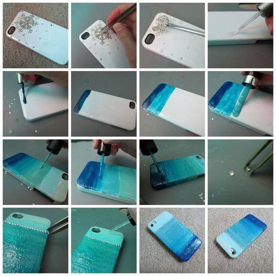 phone-case-decorated-using-nail-polish Easy Mobile Phone Case Decoration Ideas - Step by step