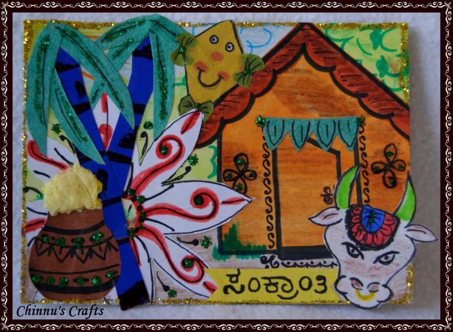 sankranti-art Creative Craft Ideas for Makar Sankranti / Pongal