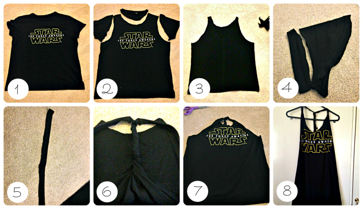 step-by-step-t-shirt-to-tank DIY Recycled Clothing Hacks, Designs And Tutorial