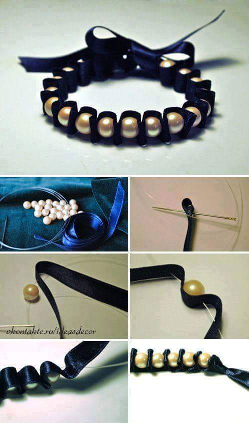 DIY Braided Bracelet DIY Pearls Decorated Craft Projects – Step by step