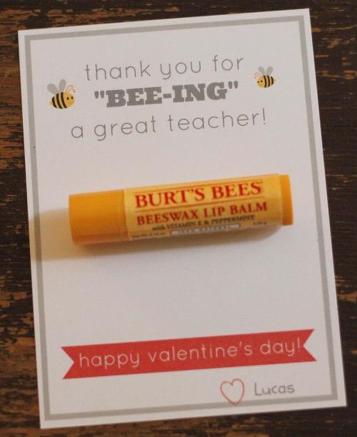thank-you-teacher-lip-balm 30+ Easy Valentine's Day Crafts for Kids