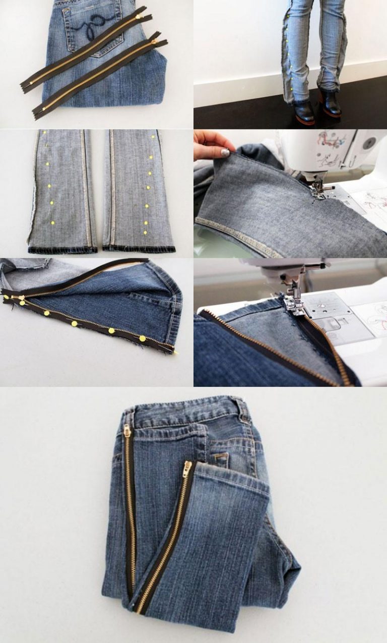 DIY Craft Tutorials to Refashion Your Old Jeans - Step by step - K4 Craft