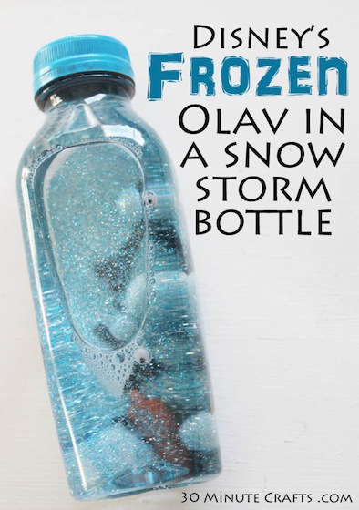 Disneys-Frozen-Olav-in-a-snow-storm-bottle FROZEN Kids Craft Activities & Tutorial